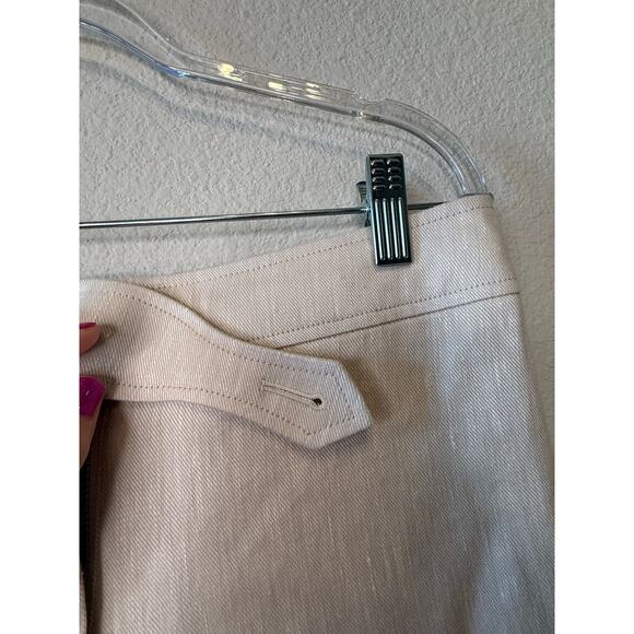 Derek Lam 10 Crosby Owen Linen-Blend Twill Flared Pants Almond Women's Size 4 - Picture 6 of 6